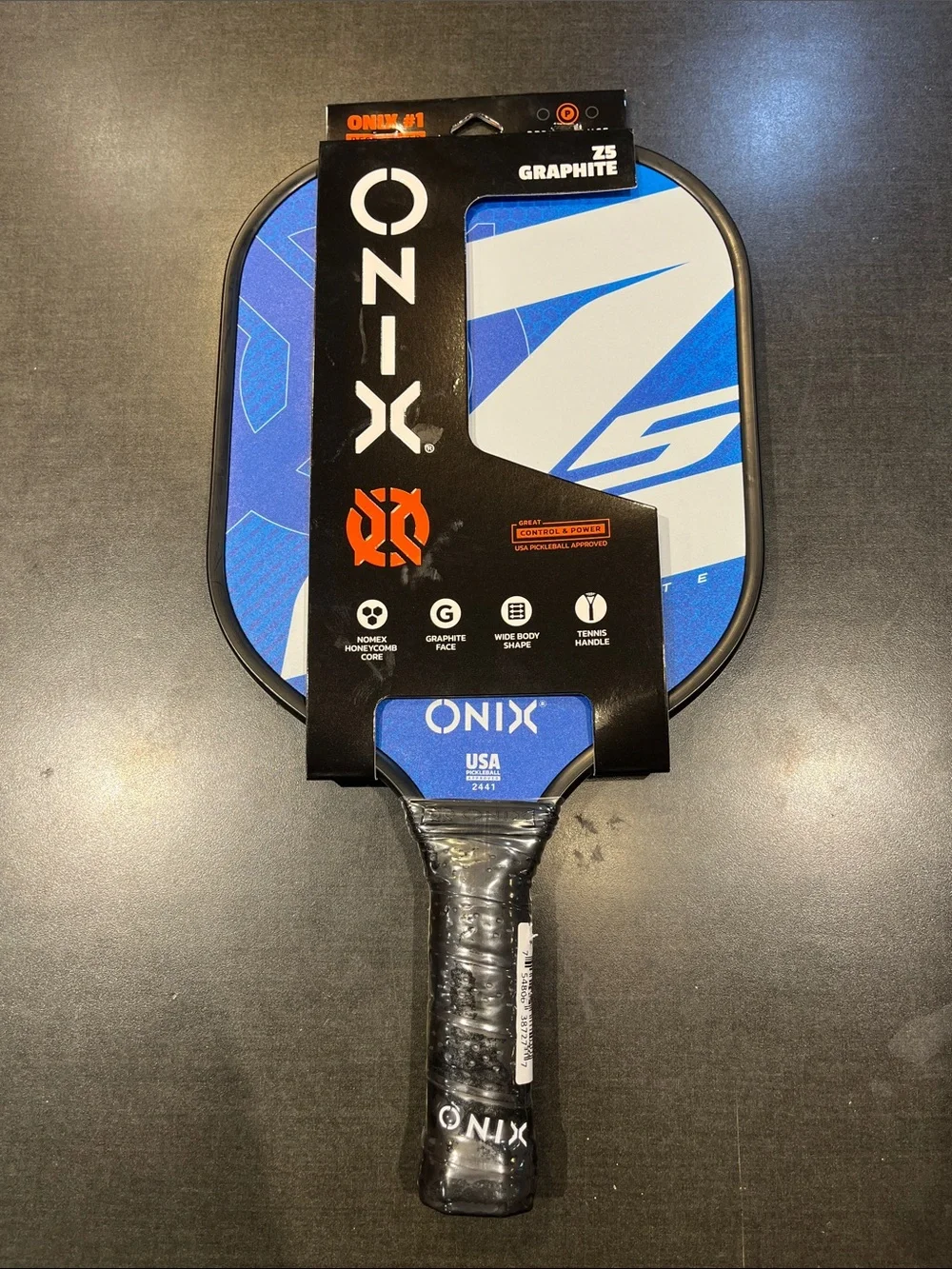 ONIX Graphite Z5 Graphite Carbon Fiber Pickleball Paddle Blue - Picture 2 of 4